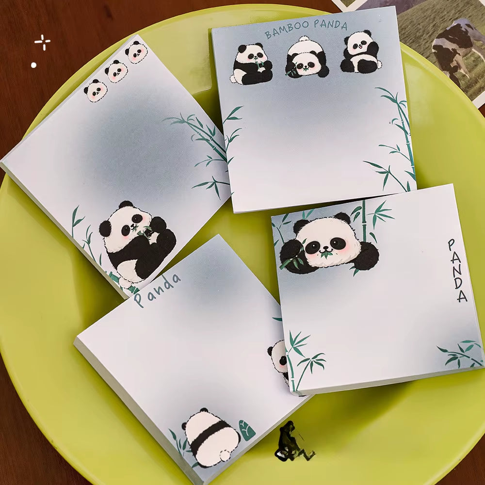 50Sheets Cartoon Panda Sticky Notes Students Can Stick High-Value Memo Pad Ins Style Decoration Materials Cute N Times