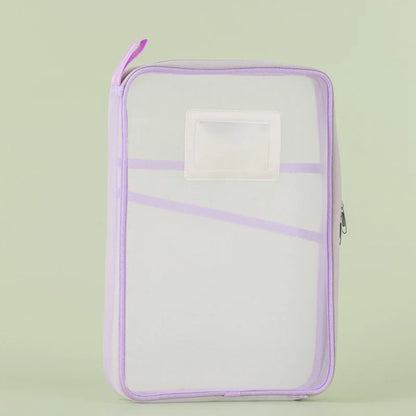 A4 Stationery Storage Bag Double-Layer Mesh Zipper Bag Large Capacity Organizer Folders School Office Supplies Stationary Bag