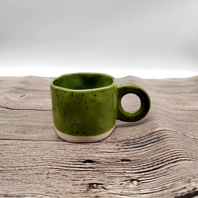 Ceramic Mug 250Ml Ring Handl Coffee Milk Modern Print Porcelain Mug Handmade Ceramic Hot Chocolate Cup Couple Handgrip Cups