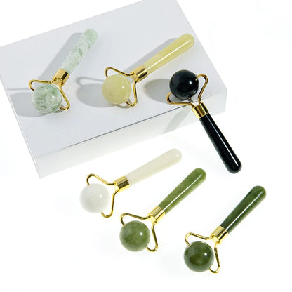 1Pc Natural Jade Massager round Ball Roller Manual Facial Gua Sha Skin Care Eye Beauty Lifting Wrinkle Remover Massage Scraper
