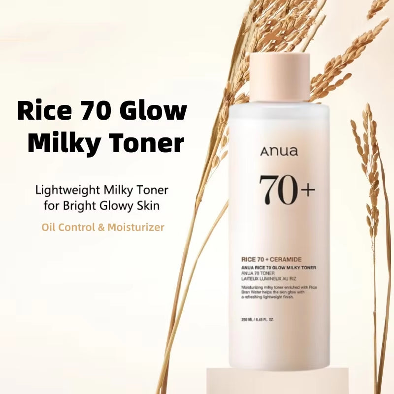 Korean Skincare Set  Rice 70 Glow Milky Toner,Intensive Moisturizing Milk Lotion,Hydrating&Nourishing,Barrier Care 2Pcs Sets