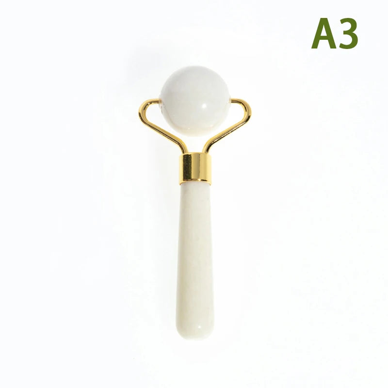 1Pc Natural Jade Massager round Ball Roller Manual Facial Gua Sha Skin Care Eye Beauty Lifting Wrinkle Remover Massage Scraper