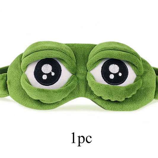 3D Sad Frog Sleep Mask Natural Sleeping Eyeshade Cover Shade Eye Patch Donna Uomo Soft Portable Blindfold Travel Eyepatch