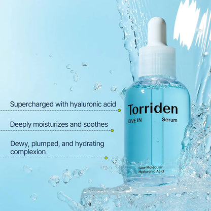 DIVE-IN Low-Molecular Hyaluronic Acid Serum 50Ml,Cooling & Featherlight,Moisture Retention Aid​,K-Beauty,Korean Makeup