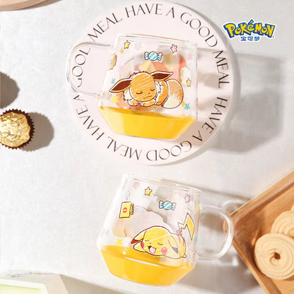 [Pokemon Co-Branded] Ceramic Pikachu Water Cup Glass Home Cute High Temperature Resistant High Borosilicon Large Capacity Mug