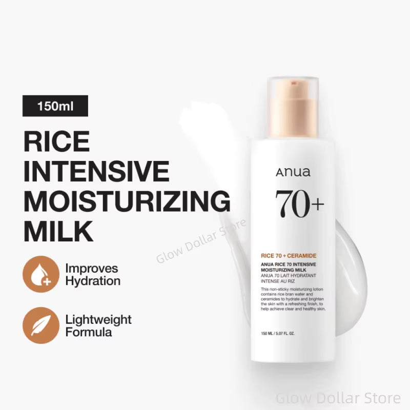 Korean Skincare Set  Rice 70 Glow Milky Toner,Intensive Moisturizing Milk Lotion,Hydrating&Nourishing,Barrier Care 2Pcs Sets
