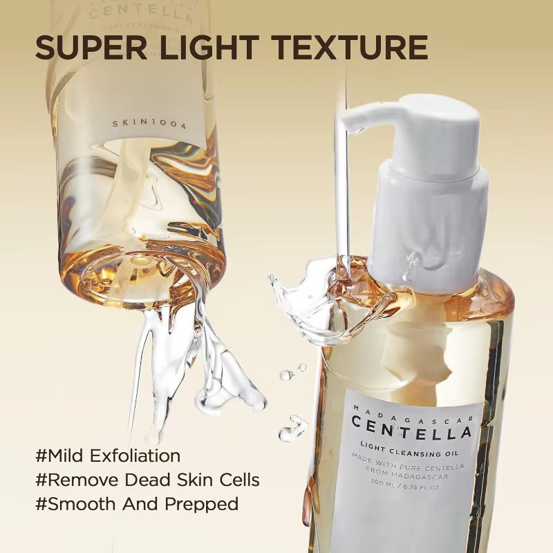Korean  Skincare Centella 3Pcs Set,Toning Toner,Pore Care Light Cleansing Oil,Facail Serum for Soothing Sensitive Skin