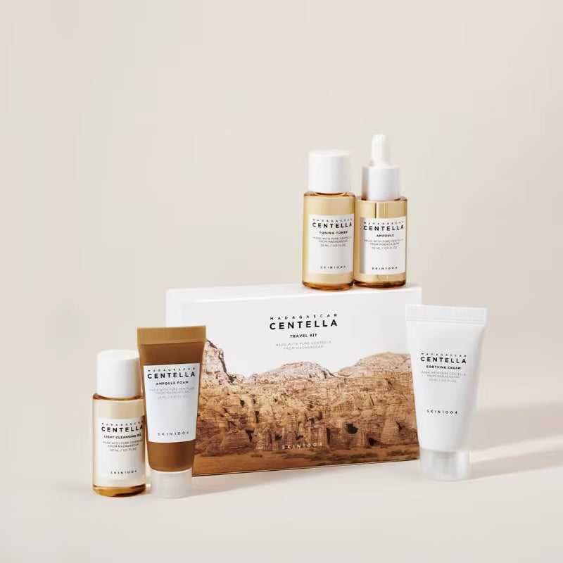 Madagascar Centella Travel Kit, Toner, Ampoule, Soothing Cream, Cleansing Oil, Ampoule Foam, Basic Skincare Mini 5Pcs