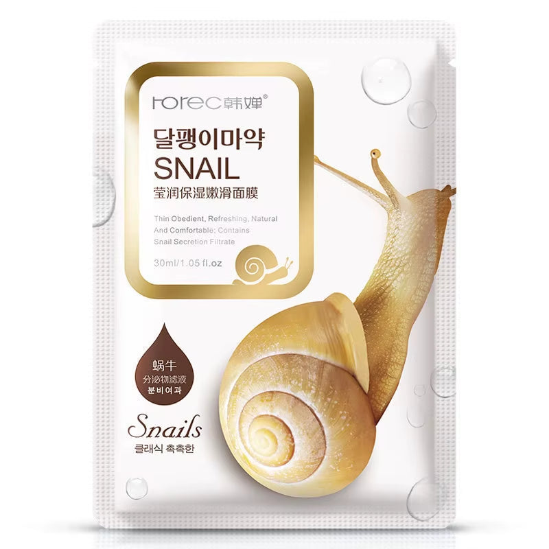 10/20/30Pcs Snail Moisturizing Face Mask Anti-Aging Wrinkles Whitening Facial Masks Sheet Mask Skin Care Korean Skin Care