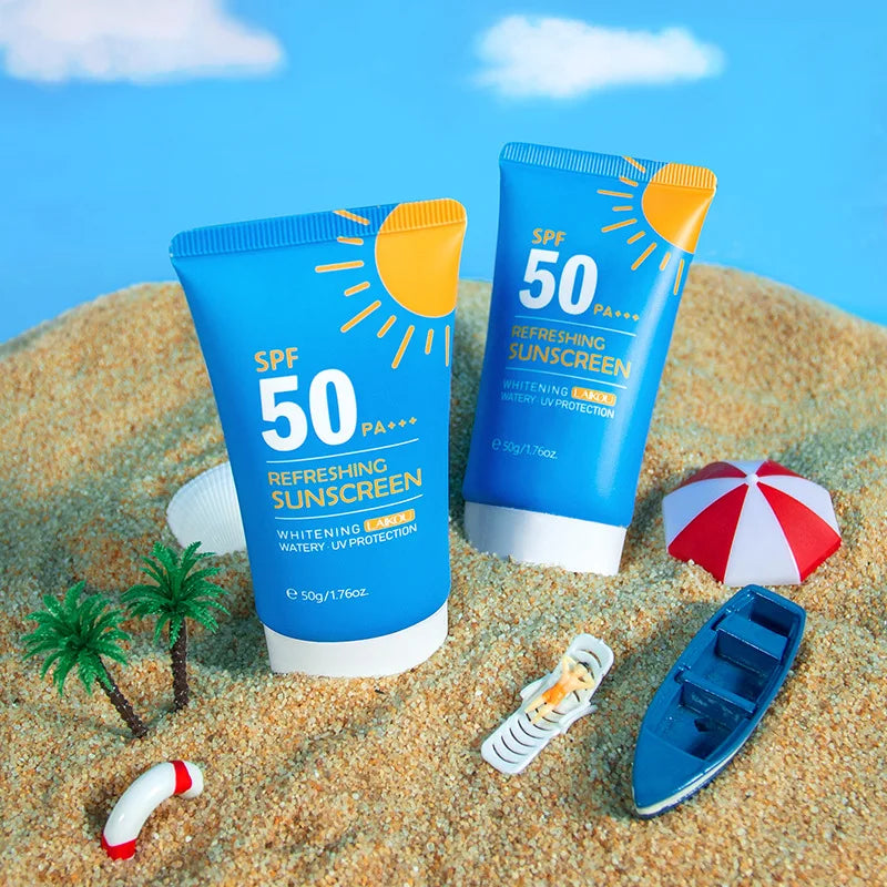 Refreshing Sunscreen Moisturizing Whitening Sun Cream Oil-Control Sunblock Cream Bleaching Facial Skin Care SPF 50 PA+++