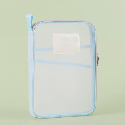 A4 Stationery Storage Bag Double-Layer Mesh Zipper Bag Large Capacity Organizer Folders School Office Supplies Stationary Bag
