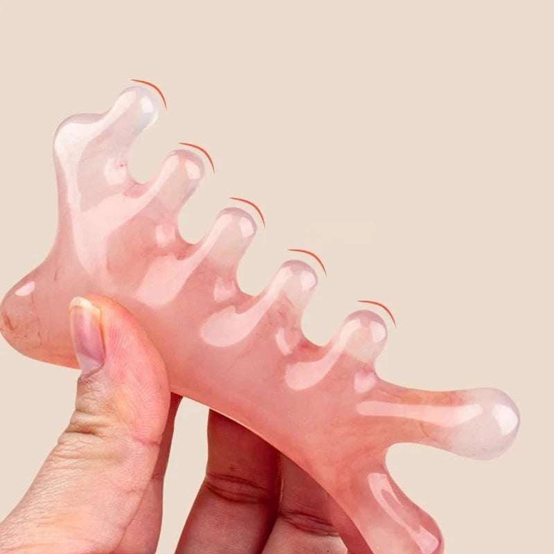 【Peace】2Pcs Body Meridian Massage Comb Plastic Five Wide Tooth Comb Acupuncture Therapy Blood Circulation Anti-Static Hair Comb
