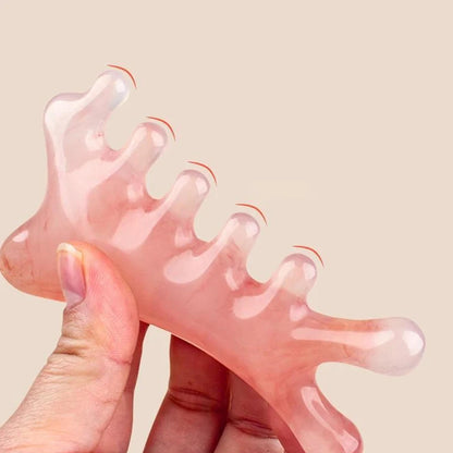 【Peace】2Pcs Body Meridian Massage Comb Plastic Five Wide Tooth Comb Acupuncture Therapy Blood Circulation Anti-Static Hair Comb