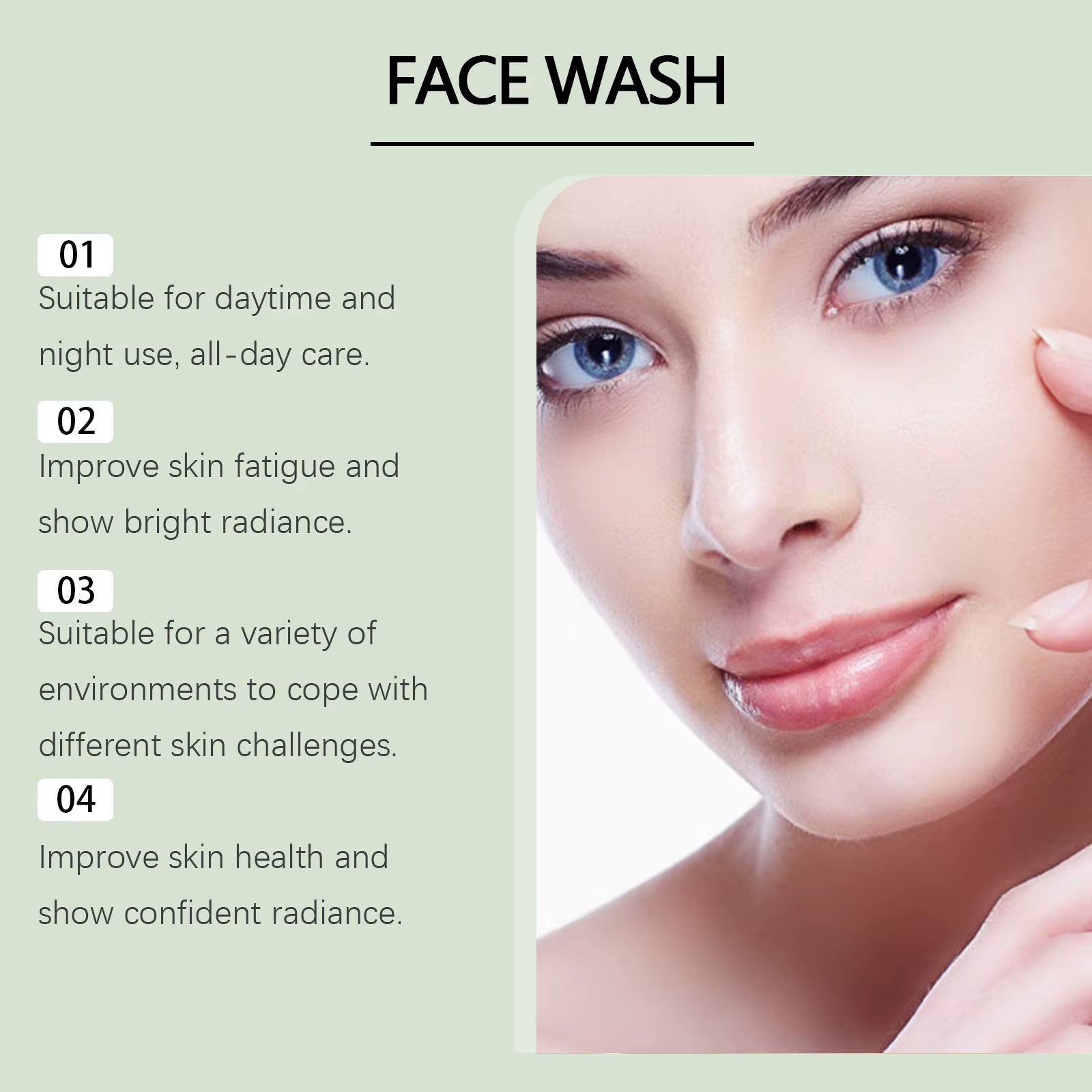 Hyaluronic Acid Cleansing Gel Pore Cleaning & Hydrating Non-Drying Face Wash Exfoliating Moisturizing Formula Facial Cleansing