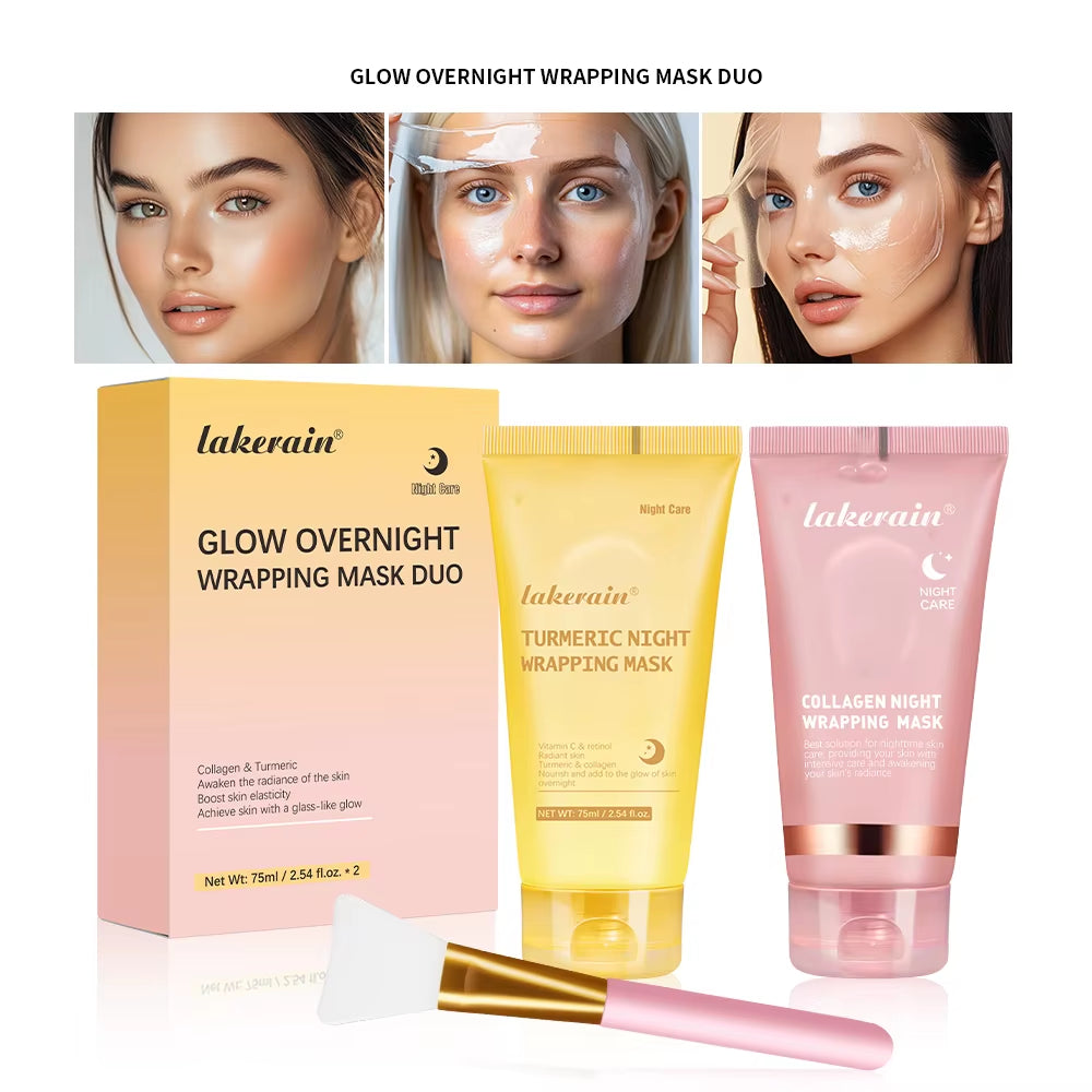 Collagen Jelly Cream Hydrolyzed Collagen Overnight Facial Mask Wrapping Peel-Off Mask Hydrating Firming Moisturizing Skincare