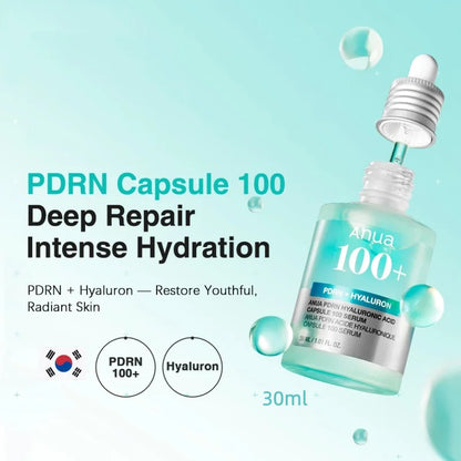 Korean  PDRN Essence Hyaluronic Acid Capsule 100 Serum Blue Radiant Face Serum,Lightweight Deep Hydration Skincare Products