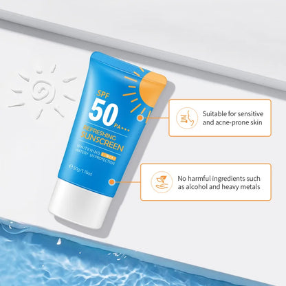 Refreshing Sunscreen Moisturizing Whitening Sun Cream Oil-Control Sunblock Cream Bleaching Facial Skin Care SPF 50 PA+++