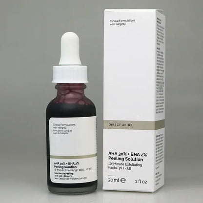 New 2024 30Ml AHA 30% + BHA 2% Face Makeup Peeling Solution Shrinking Pore Serum Ordinary Repair Hyaluronic Acid Face Skin Care