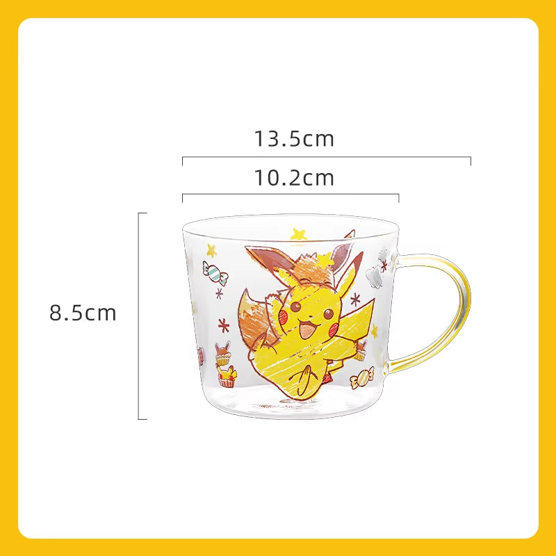 [Pokemon Co-Branded] Ceramic Pikachu Water Cup Glass Home Cute High Temperature Resistant High Borosilicon Large Capacity Mug