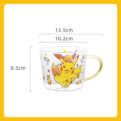 [Pokemon Co-Branded] Ceramic Pikachu Water Cup Glass Home Cute High Temperature Resistant High Borosilicon Large Capacity Mug