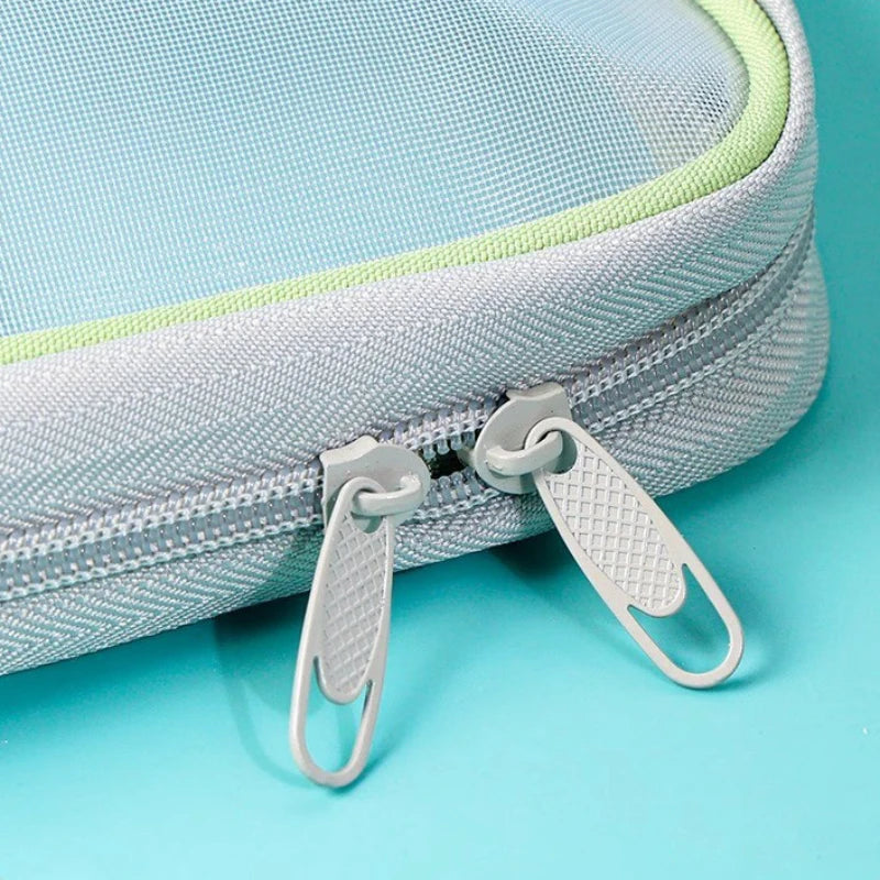 A4 Stationery Storage Bag Double-Layer Mesh Zipper Bag Large Capacity Organizer Folders School Office Supplies Stationary Bag