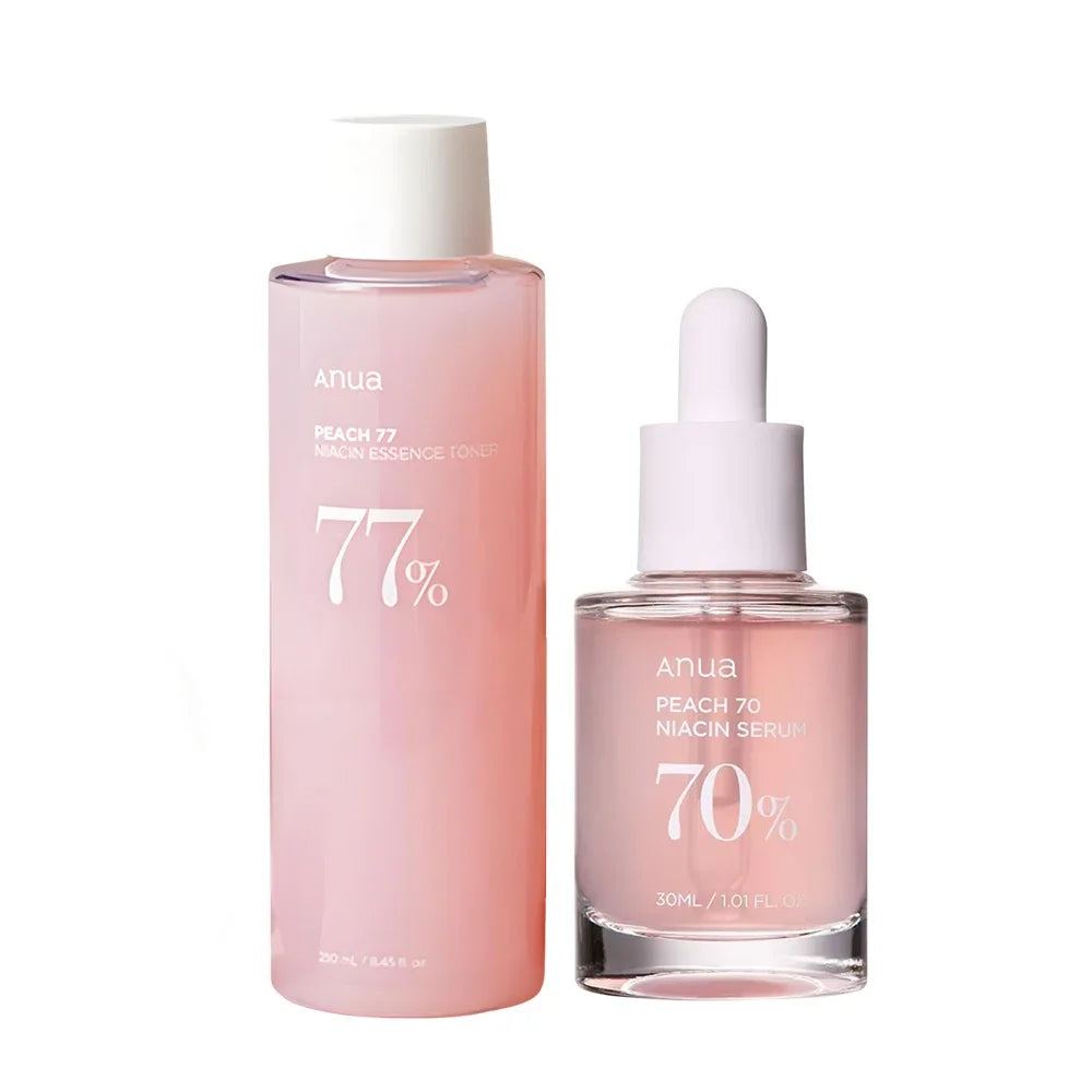 Peach 77 Niacinamide Toner + 70 Serum Set, 7% Brightening & Oil Control, for Sensitive Skin,Korean Skincare