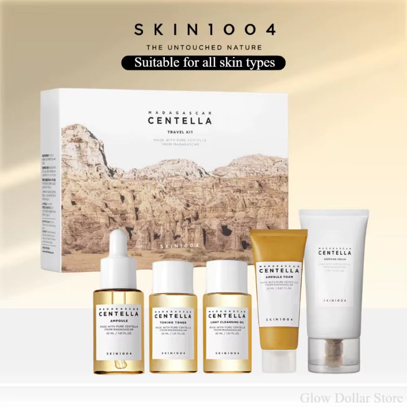Madagascar Centella Travel Kit, Toner, Ampoule, Soothing Cream, Cleansing Oil, Ampoule Foam, Basic Skincare Mini 5Pcs