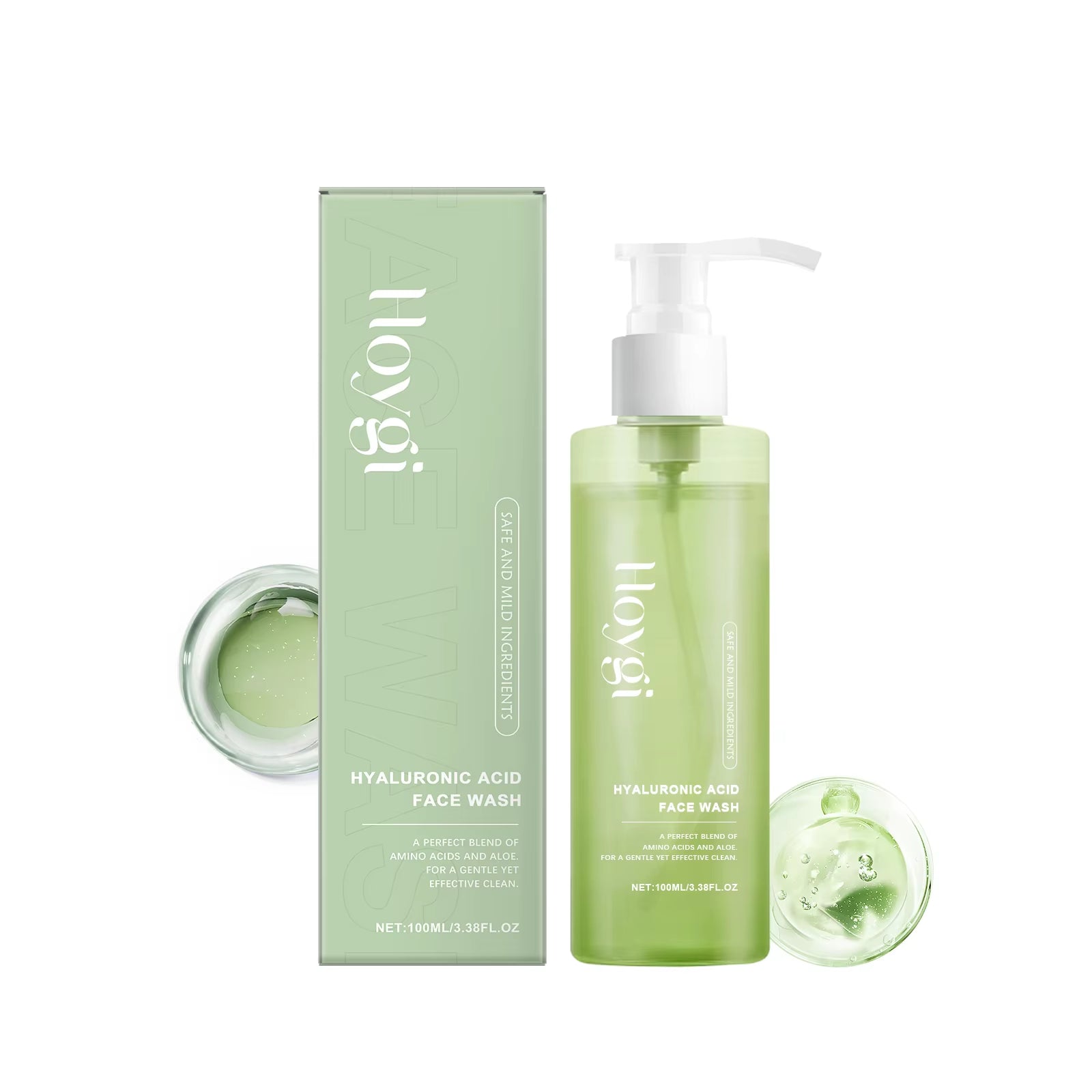 Hyaluronic Acid Cleansing Gel Pore Cleaning & Hydrating Non-Drying Face Wash Exfoliating Moisturizing Formula Facial Cleansing