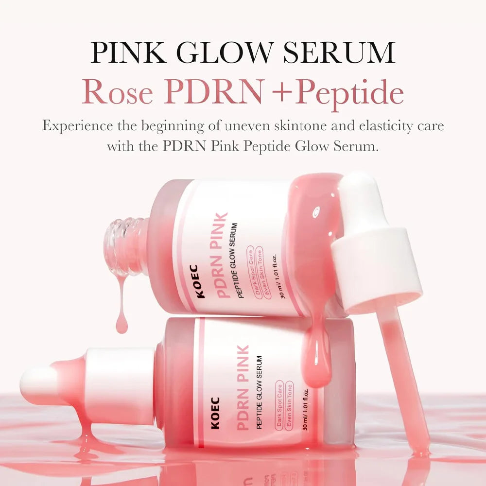 30Ml Salmon PDRN Pink Peptide Glow Facial Serum Dark Spot Care Even Skin Tone Enhance Elasticity Smoothing Firming Adenosine