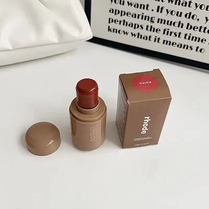 Pocket Blush LIP Stick Lip and Cheek Hydrating Stick Natural Rouge Powder Blush Cream Lipstick Cheek Easy to Apply Colo