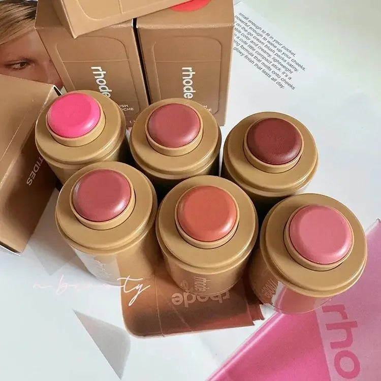 Pocket Blush LIP Stick Lip and Cheek Hydrating Stick Natural Rouge Powder Blush Cream Lipstick Cheek Easy to Apply Colo
