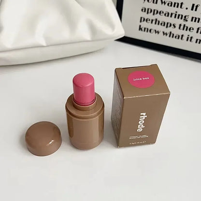 Pocket Blush LIP Stick Lip and Cheek Hydrating Stick Natural Rouge Powder Blush Cream Lipstick Cheek Easy to Apply Colo