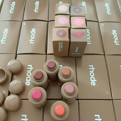 Pocket Blush LIP Stick Lip and Cheek Hydrating Stick Natural Rouge Powder Blush Cream Lipstick Cheek Easy to Apply Colo