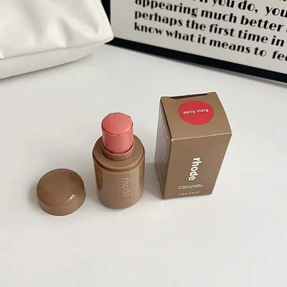 Pocket Blush LIP Stick Lip and Cheek Hydrating Stick Natural Rouge Powder Blush Cream Lipstick Cheek Easy to Apply Colo