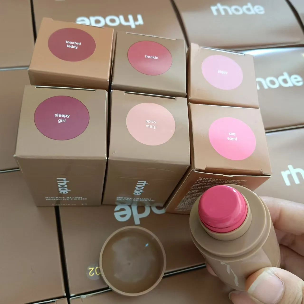 Pocket Blush LIP Stick Lip and Cheek Hydrating Stick Natural Rouge Powder Blush Cream Lipstick Cheek Easy to Apply Colo