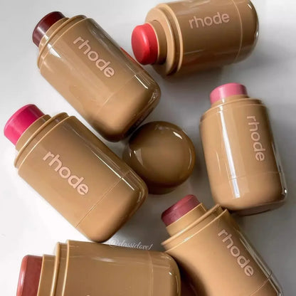 Pocket Blush LIP Stick Lip and Cheek Hydrating Stick Natural Rouge Powder Blush Cream Lipstick Cheek Easy to Apply Colo