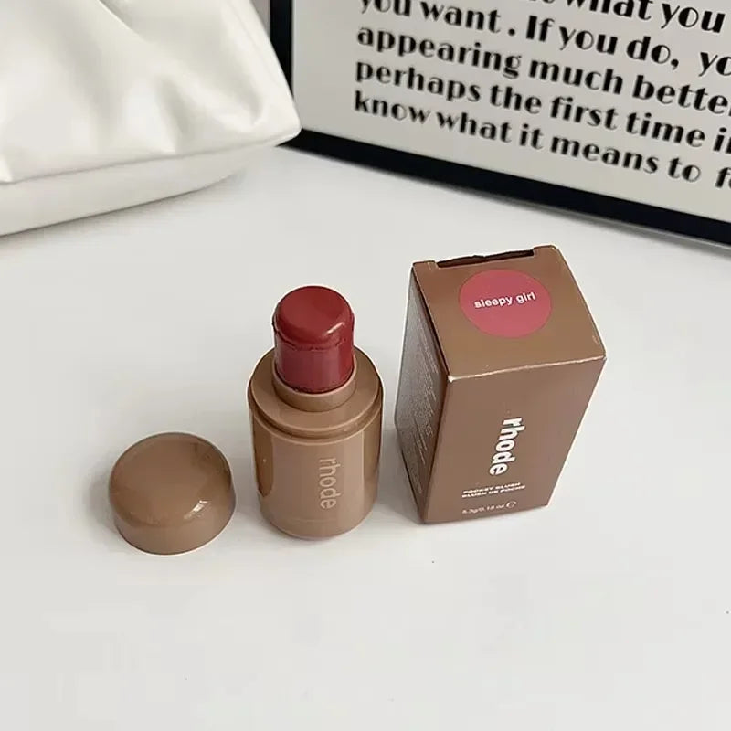 Pocket Blush LIP Stick Lip and Cheek Hydrating Stick Natural Rouge Powder Blush Cream Lipstick Cheek Easy to Apply Colo