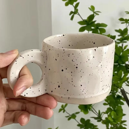 Ceramic Mug 250Ml Ring Handl Coffee Milk Modern Print Porcelain Mug Handmade Ceramic Hot Chocolate Cup Couple Handgrip Cups