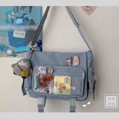 Women'S Bag Messenger Korean Style Female Backpack College Large Capacity Versatile Shoulder Student School Postman Tote Bags