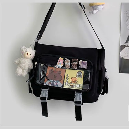 Women'S Bag Messenger Korean Style Female Backpack College Large Capacity Versatile Shoulder Student School Postman Tote Bags