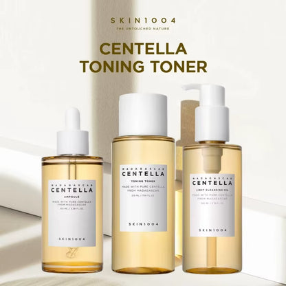 Korean  Skincare Centella 3Pcs Set,Toning Toner,Pore Care Light Cleansing Oil,Facail Serum for Soothing Sensitive Skin