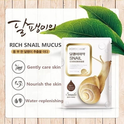 10/20/30Pcs Snail Moisturizing Face Mask Anti-Aging Wrinkles Whitening Facial Masks Sheet Mask Skin Care Korean Skin Care