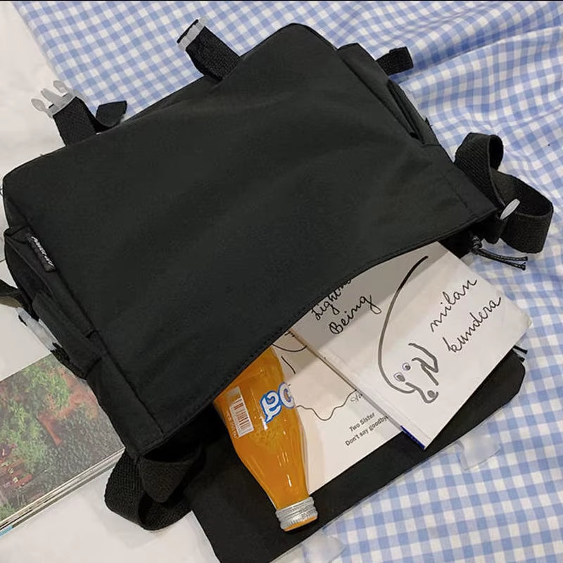 Women'S Bag Messenger Korean Style Female Backpack College Large Capacity Versatile Shoulder Student School Postman Tote Bags
