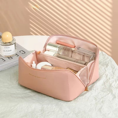 Large Capacity Cosmetic Bag Cosmetic Storage Bag PU Leather Portable Travel Toiletry Bag Women Cosmetic Bag Toiletries Organizer
