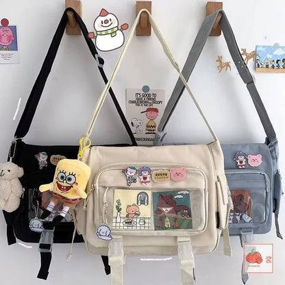 Women'S Bag Messenger Korean Style Female Backpack College Large Capacity Versatile Shoulder Student School Postman Tote Bags