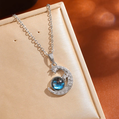 Light Luxury Titanium Steel Star Series Necklace for Women Gold Color Planet Moon Astronaut Pendant Necklaces Jewelry Gifts