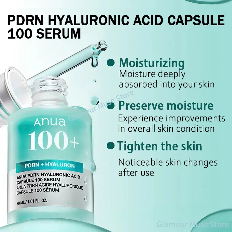 Korean  PDRN Essence Hyaluronic Acid Capsule 100 Serum Blue Radiant Face Serum,Lightweight Deep Hydration Skincare Products