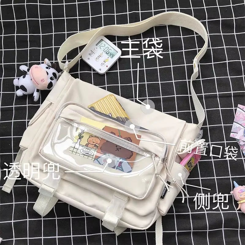 Women'S Bag Messenger Korean Style Female Backpack College Large Capacity Versatile Shoulder Student School Postman Tote Bags
