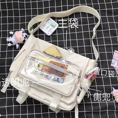 Women'S Bag Messenger Korean Style Female Backpack College Large Capacity Versatile Shoulder Student School Postman Tote Bags